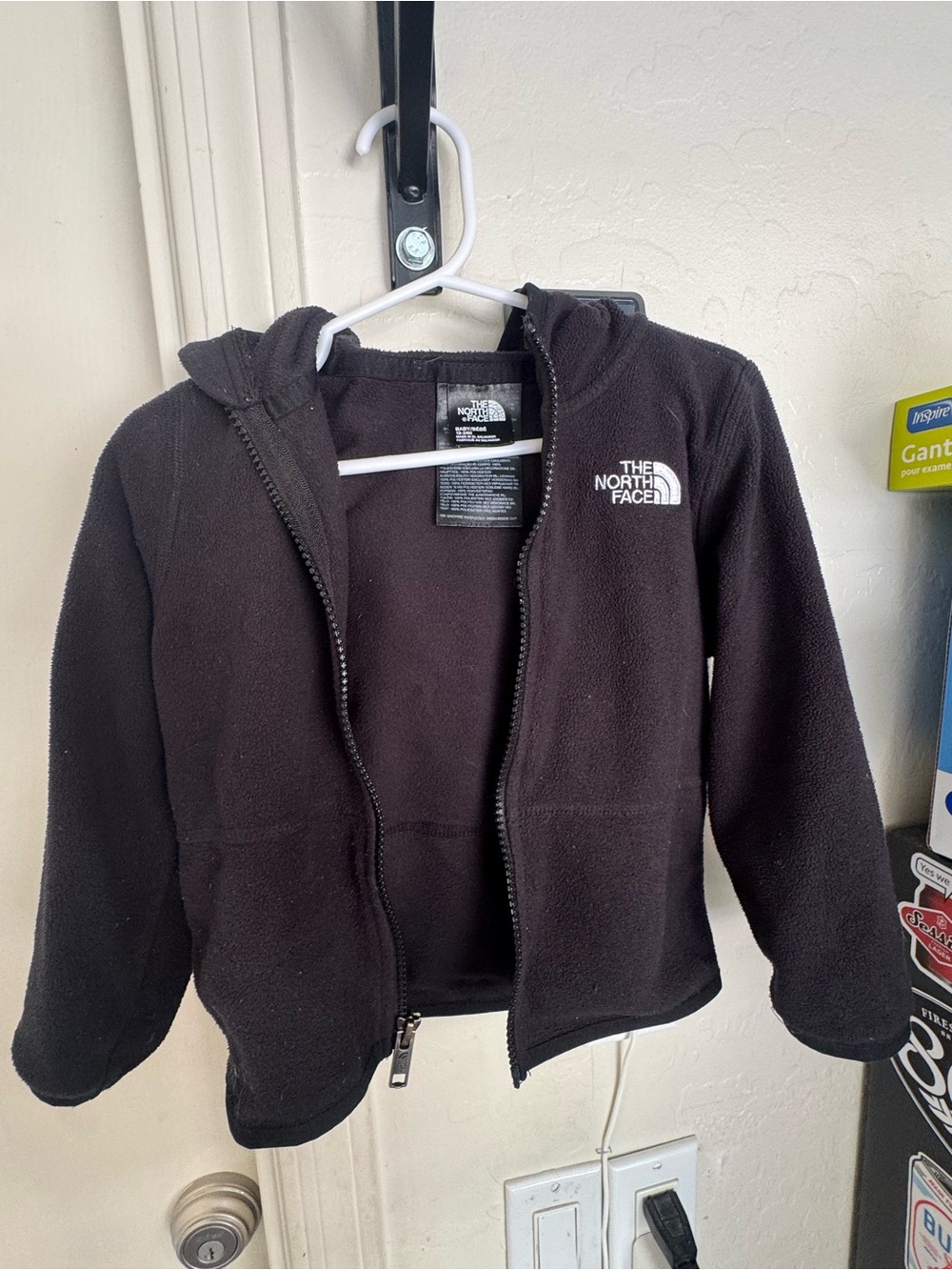 The North Face Kids Black Full‑Zip Fleece Hoodie